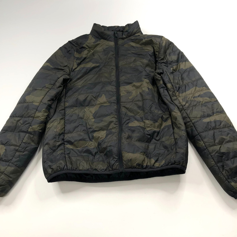 Pink Victoria's Secret Small Full Zip Light Quilted Jacket Camouflage Green MINT